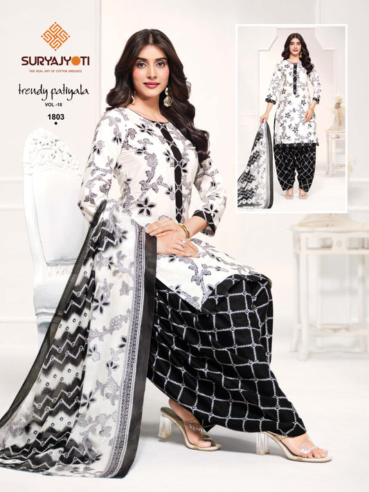 ₹699! Suryajyoti Trendy Patiayla Cotton Printed Suits