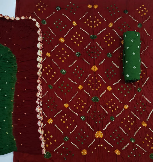 ₹849!  Jiafashion Lawn Cotton Bandhej Suits