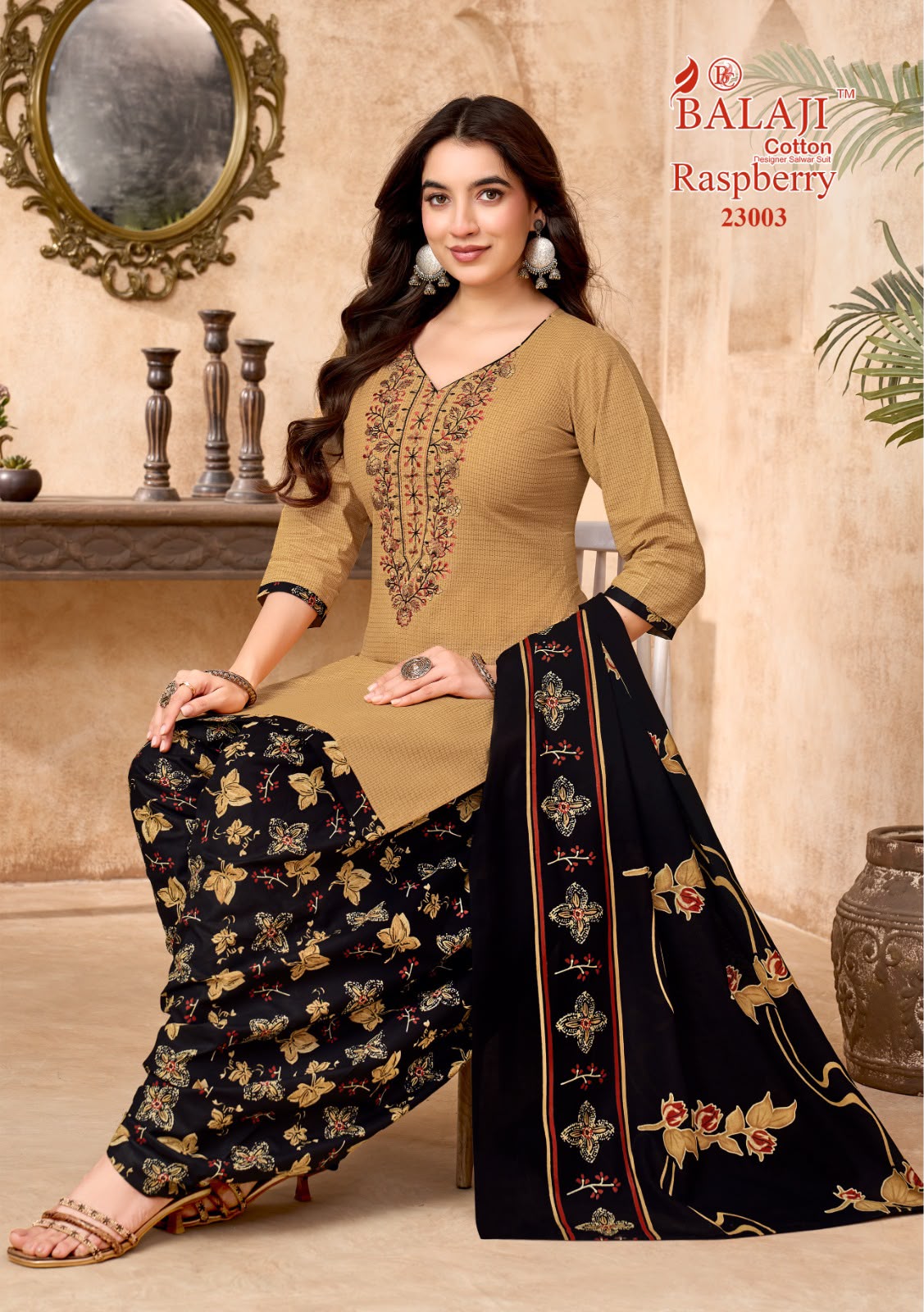 ₹699! Jiafashion Embroidery Cotton Dress Materials
