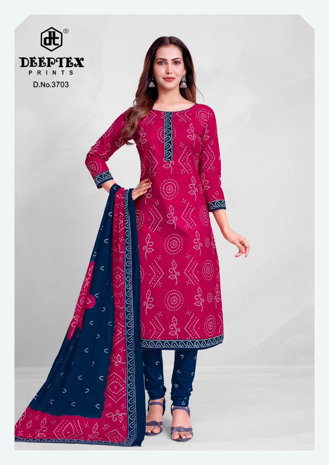 ₹549! Deeptex Bandhani Cotton Dress Materials