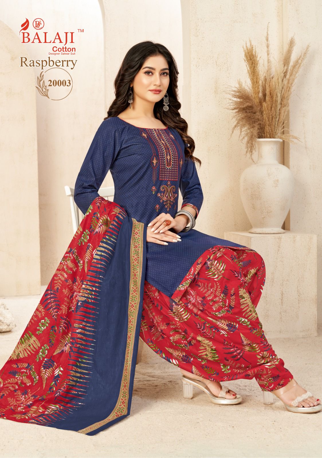₹699! Jiafashion Embroidery cotton dress materials