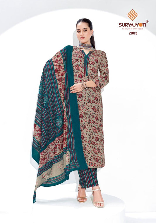 ₹649! Suryajyoti Ajrakh Cotton Dress Materials