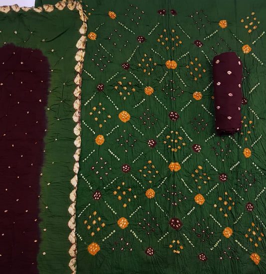 ₹849!  Jiafashion Lawn Cotton Bandhej Suits