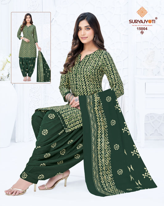 ₹599! Suryajyoti Patiyala Cotton Dress Materials