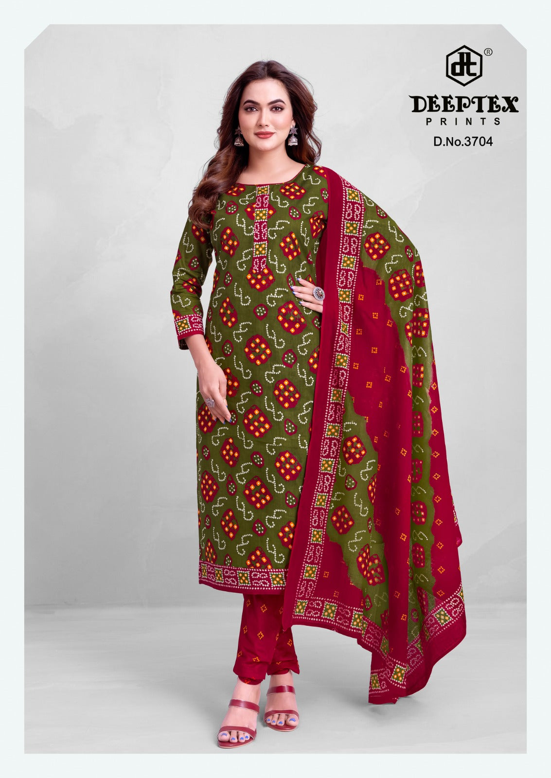 ₹549! Deeptex Bandhani Cotton Dress Materials