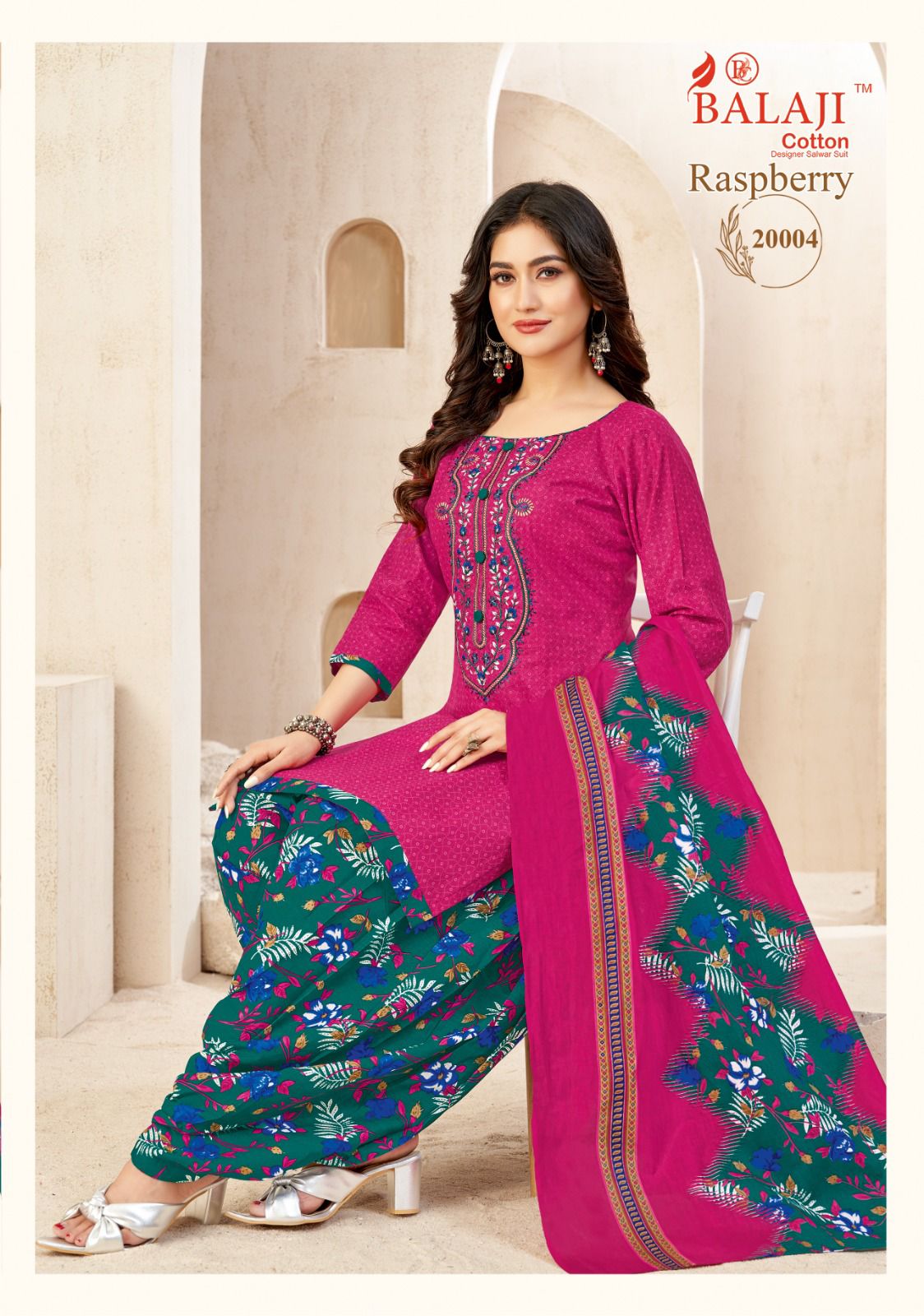 ₹699! Jiafashion Embroidery cotton dress materials