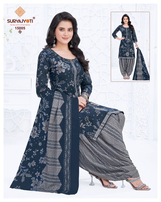 ₹599! Suryajyoti Patiyala Cotton Dress Materials