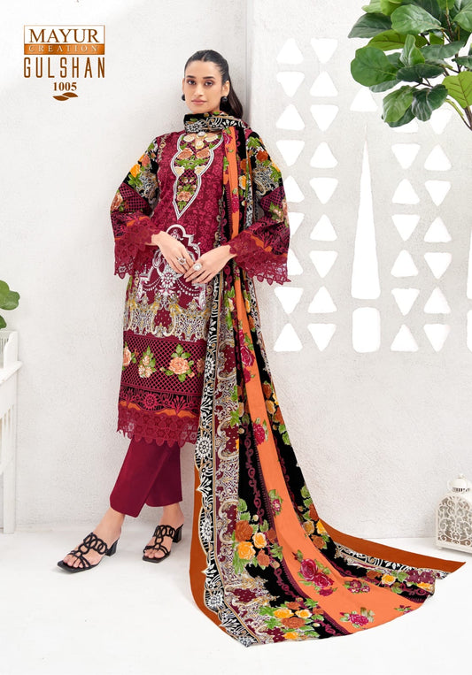 ₹599! Jiafashion lawn Karachi Cotton Dress Materials