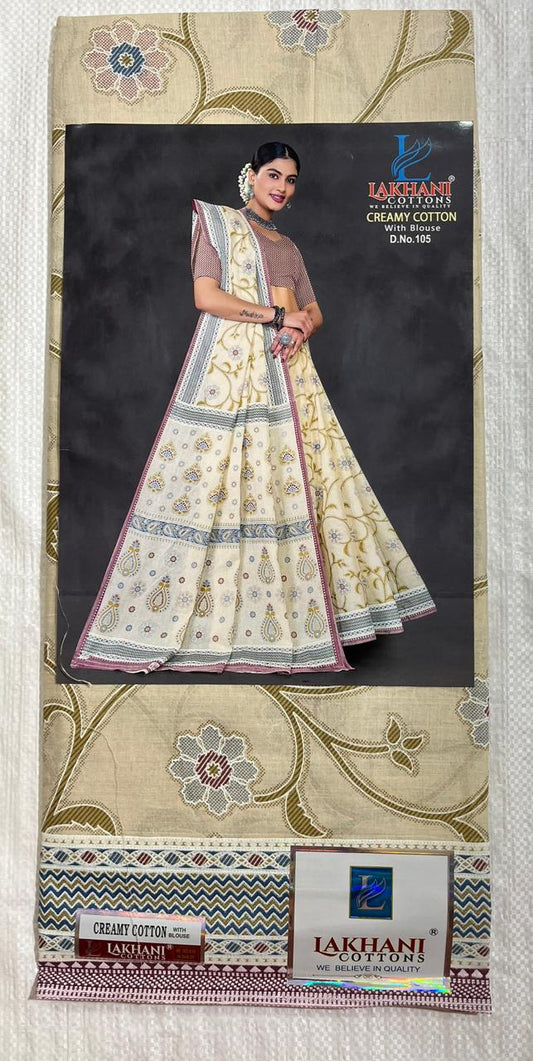 ₹799! Jiafashion Creamy Cotton Printed Sarees