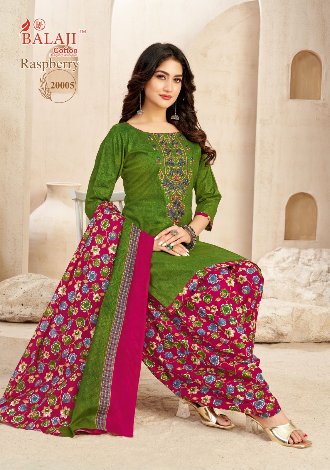 ₹699! Jiafashion Embroidery cotton dress materials