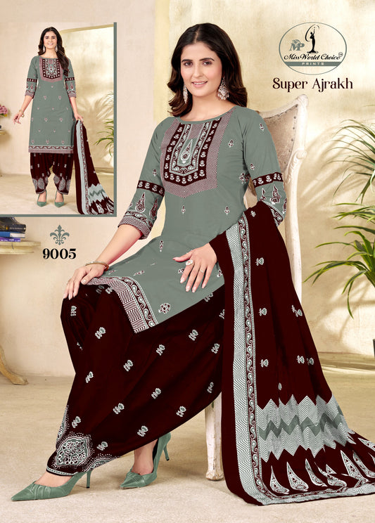 ₹499! Jiafashion Cotton Ajrakh Dress Materials