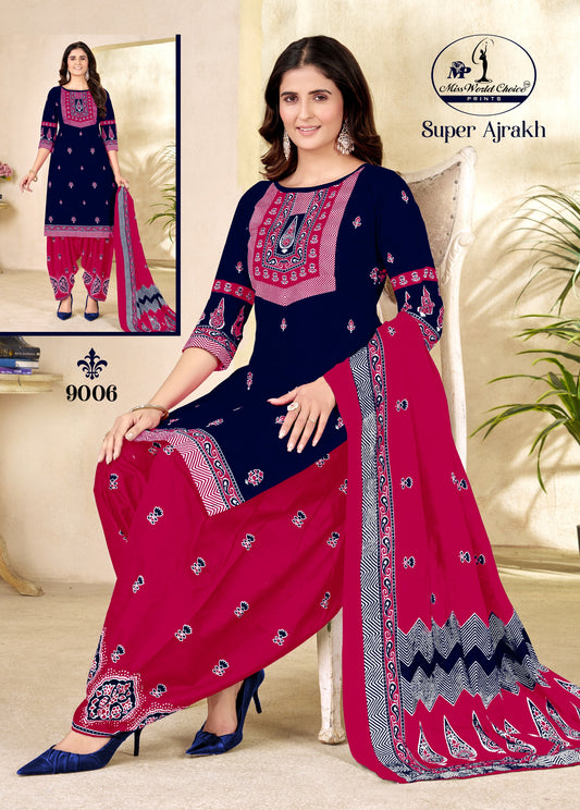 ₹499! Jiafashion Cotton Ajrakh Dress Materials