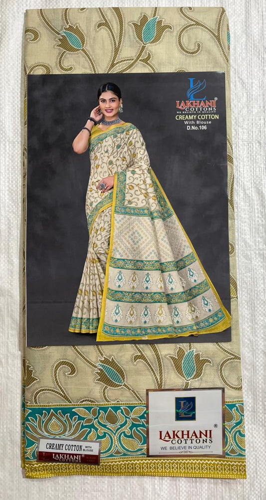 ₹799! Jiafashion Creamy Cotton Printed Sarees