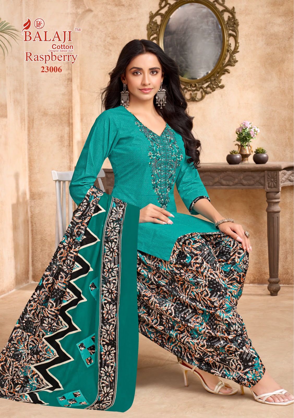 ₹699! Jiafashion Embroidery Cotton Dress Materials