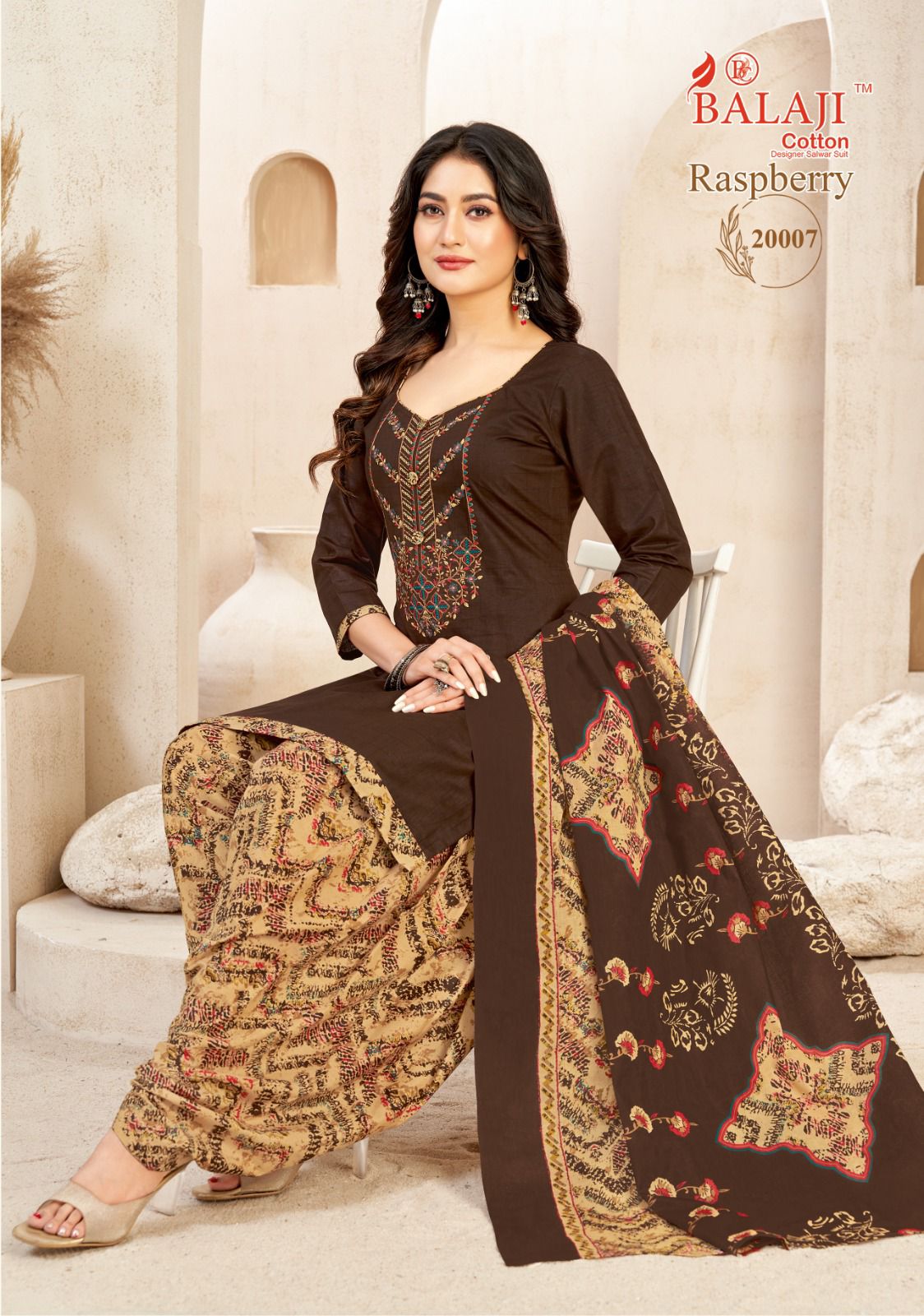 ₹699! Jiafashion Embroidery cotton dress materials