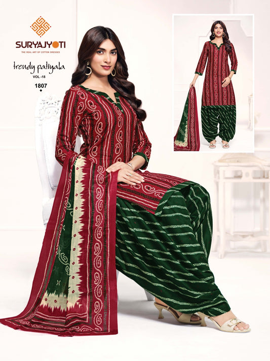 ₹699! Suryajyoti Trendy Patiayla Cotton Printed Suits
