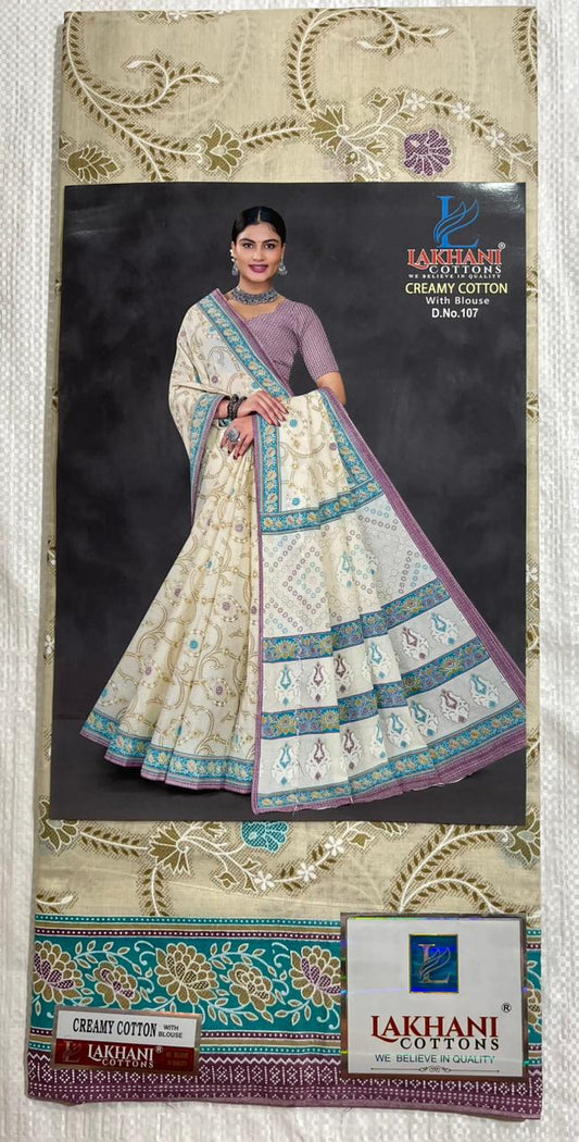 ₹799! Jiafashion Creamy Cotton Printed Sarees