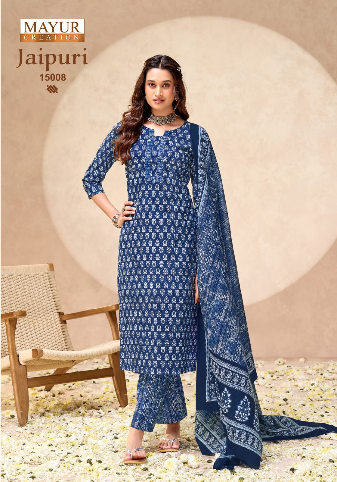 ₹549! Jiafashion jaipuri Print Dress Materials