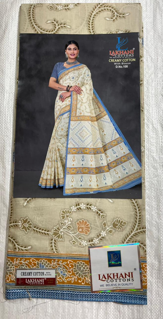 ₹799! Jiafashion Creamy Cotton Printed Sarees