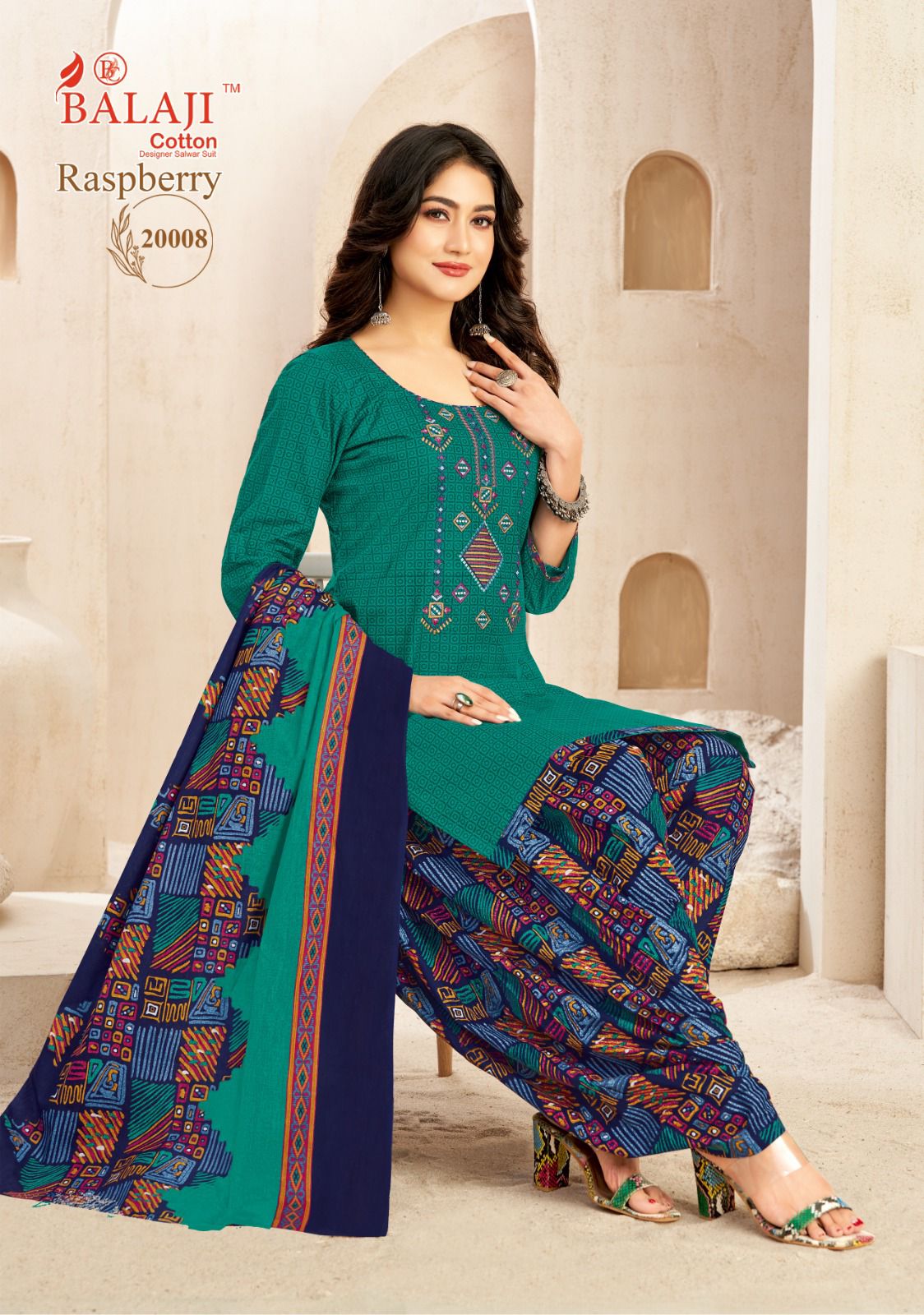 ₹699! Jiafashion Embroidery cotton dress materials