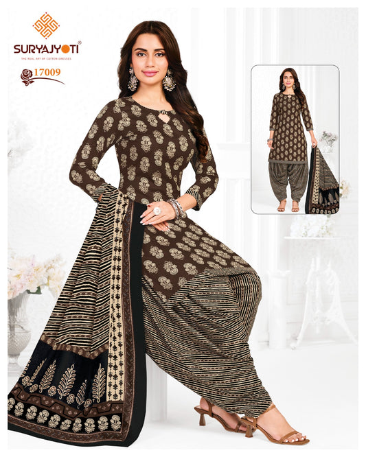 ₹599! Suryajyoti Trendy Patiayla Cotton Printed Suits