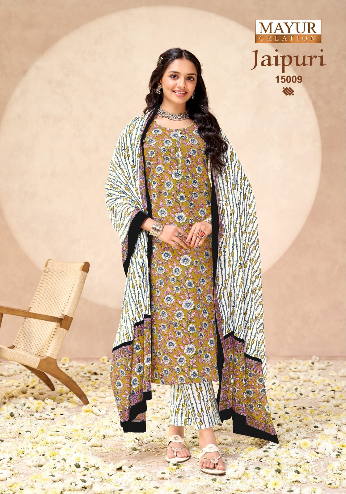 ₹549! Jiafashion jaipuri Print Dress Materials