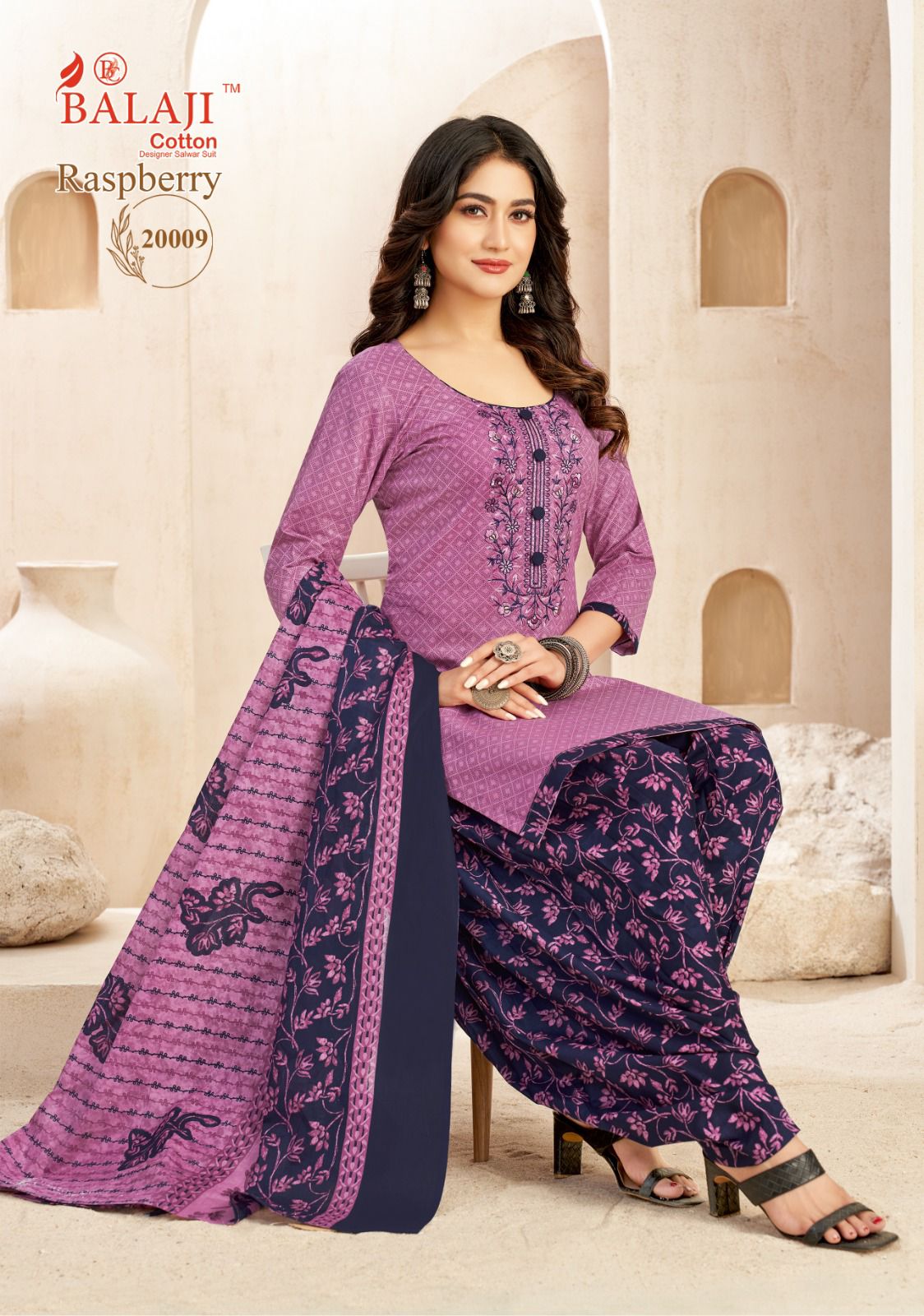 ₹699! Jiafashion Embroidery cotton dress materials