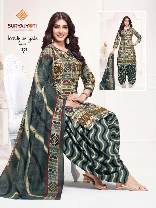 ₹699! Suryajyoti Trendy Patiayla Cotton Printed Suits