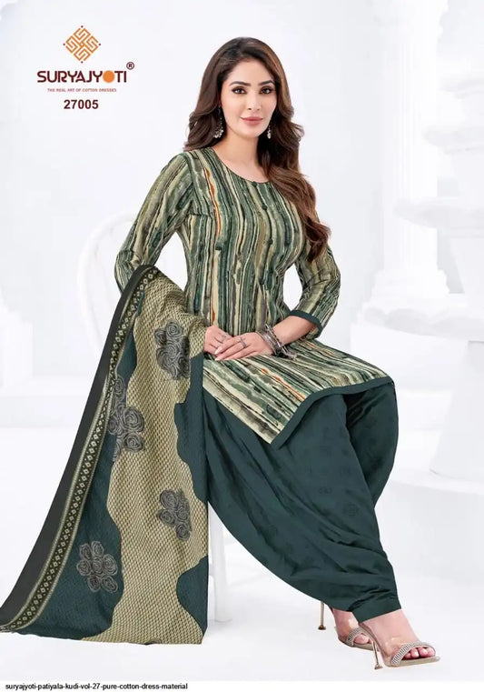 ₹725! Suryajyoti Patiyala Cotton Dress Materials